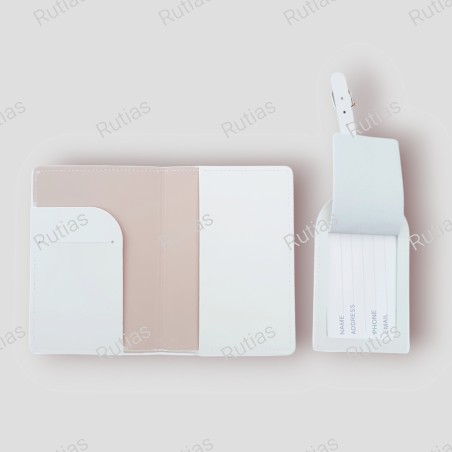 Porta passaporto + tag valigia